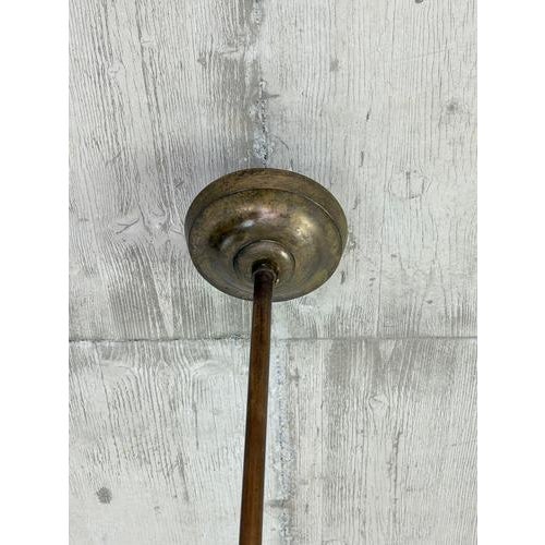 Metal Art Nouveau Brass 3-Arm Chandelier with Scalloped Glass Shades, 1920s For Sale - Image 7 of 9
