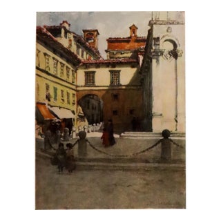 1905 Italian Original Print - Piazza San Michele, Lucca - From Book Florence & Some Tuscan Cities (1905) For Sale
