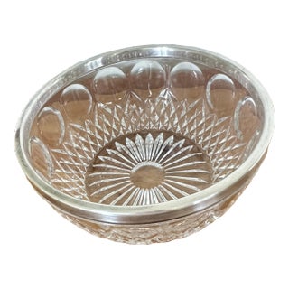 Vintage Crystal With Silver Plated Rim Bowl Germany For Sale