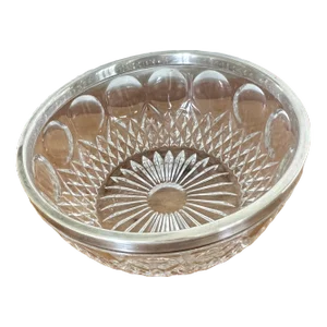 Vintage Crystal With Silver Plated Rim Bowl Germany