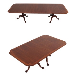 Hickory Chair Mahogany Inlaid Dining Table For Sale