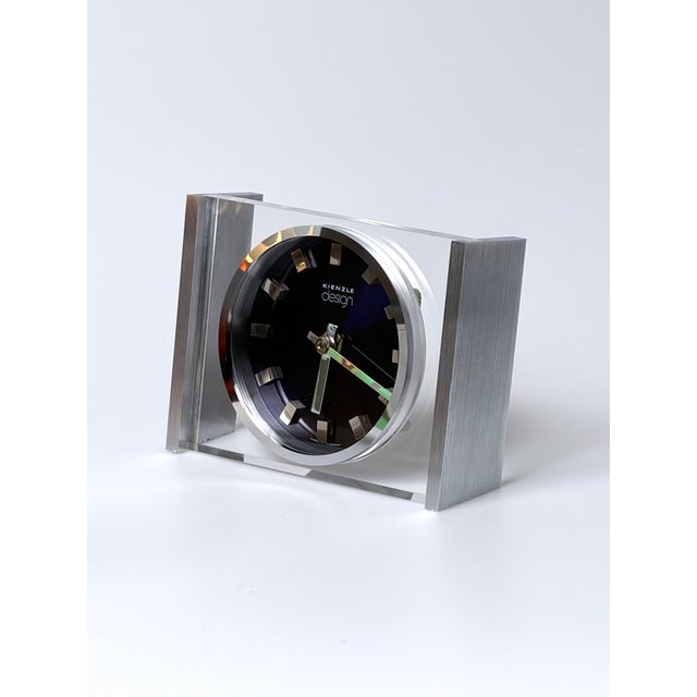 1970s Table Clock in Acrylic Glass and Stainless Steel from Kienzle International, Germany, 1970s For Sale - Image 5 of 16
