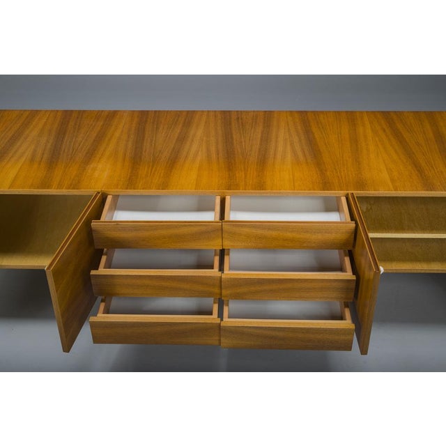 Mid-Century Wall Unit Cabinet and Sideboard in Walunt, 1970s, Set of 2 For Sale - Image 15 of 17