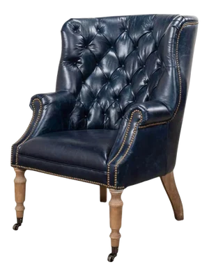Georgian Style Barrel Back Wingchair - Chateau Blue