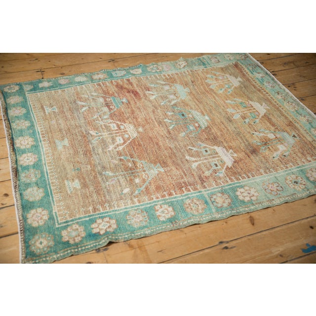 Textile Vintage Distressed Oushak Square Rug - 3'10" x 4'9" For Sale - Image 7 of 11