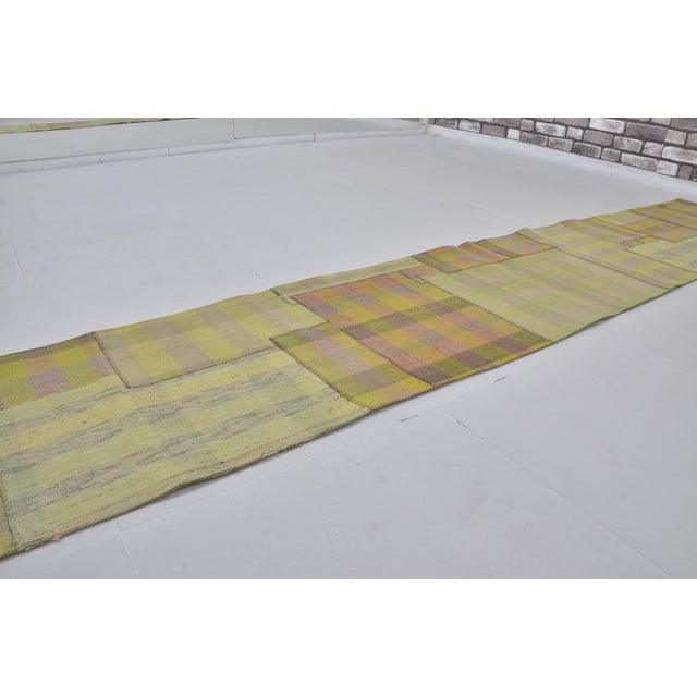 Yellow Vintage Anatolian Decorative Kilim Runner For Sale - Image 8 of 10