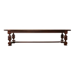 Italian Baroque Style Oak Farmhouse Trestle Dining Table For Sale