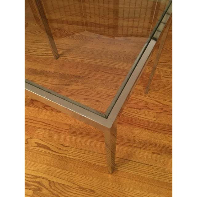 Mid-Century Modern Design Institute of America Chrome and Glass Side Table For Sale - Image 3 of 12