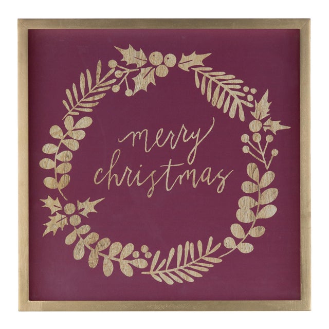 Contemporary Framed Holiday Sentiment Sign (Set of 2) For Sale - Image 3 of 5