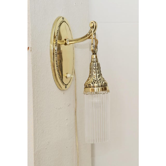 Gold Antique Art Nouveau Wall Lamp, 1890s For Sale - Image 8 of 11