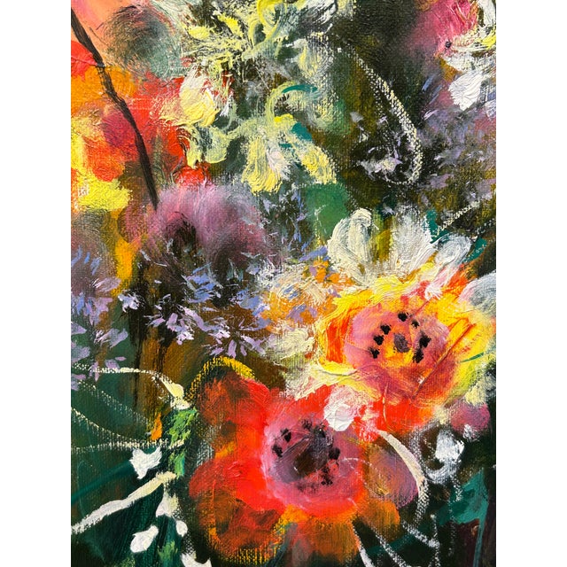 Large Original Painting of Flowers in a Garden by French Artist M. Journod For Sale In Philadelphia - Image 6 of 12