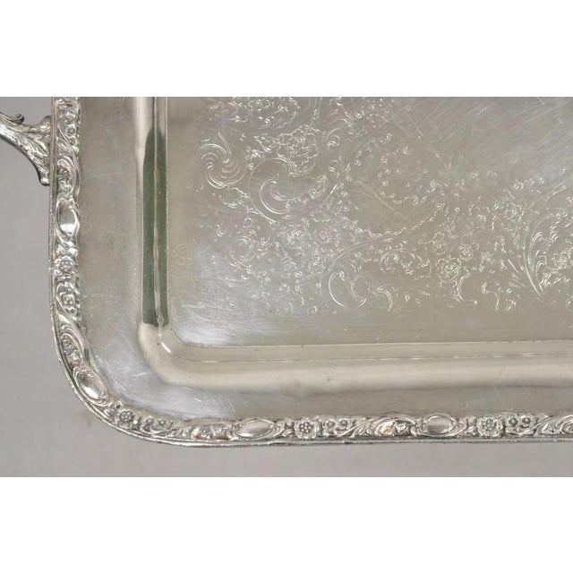 Vintage Wa Rogers Victorian Rose 992 Silver Plated Serving Platter Tray For Sale - Image 9 of 11