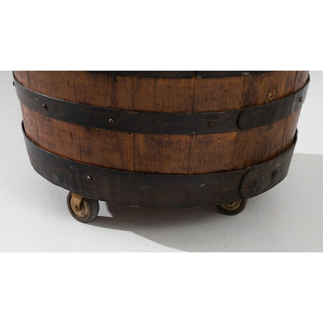 20th Century French Wine Barrel Bar Cart Chairish