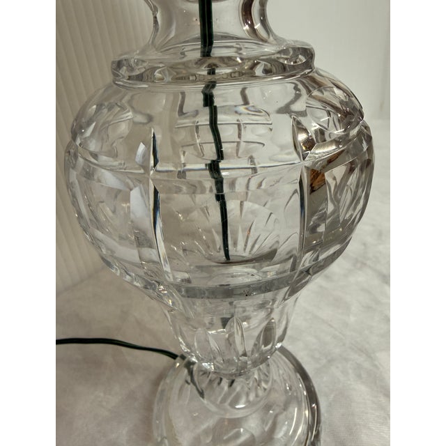 Glass Vintage Crystal Cut Glass Table Lamp For Sale - Image 7 of 12