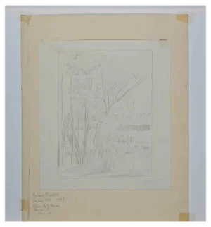 Gustave Pierre, Garden, Original Drawing, Early 20th-Century