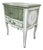 Vintage French Provincial Cream & Sage Green Painted Nightstand With Botanical Decoration For Sale