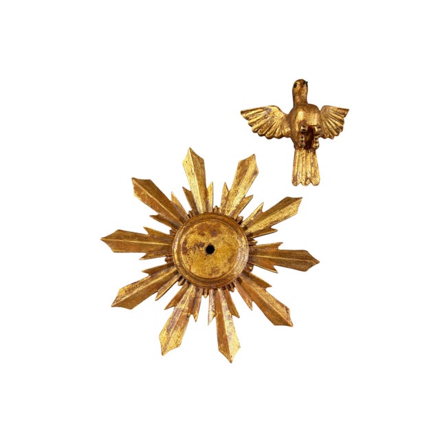 Wood European Wooden Dove Sunburst the Holy Spirit 9.25" Diameter For Sale - Image 7 of 8