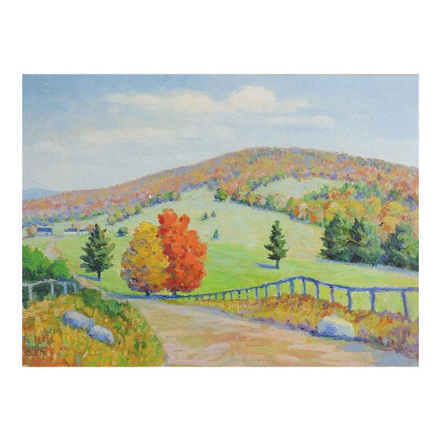 Vintage Albany Maine Landscape Painting For Sale