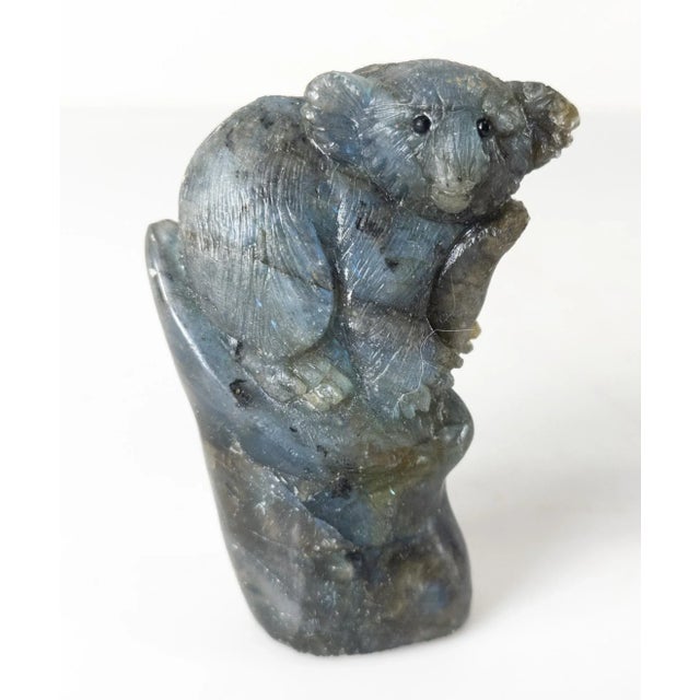 Gray 20th Century Carved Labradorite Stone Koala Bear For Sale - Image 8 of 8