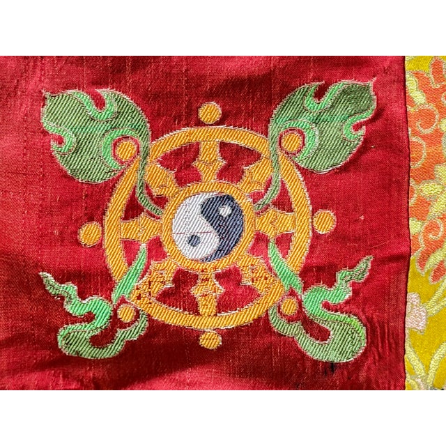 Vintage Tibetan Style Treasure Symbol Wall Hanging Tapestry Fabric Art For Sale - Image 12 of 14