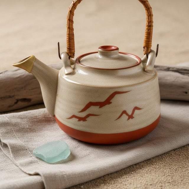 Handcrafted Otagiri stoneware teapot made in Japan, circa 1970s–1980s. Otagiri became well known for exporting high-...