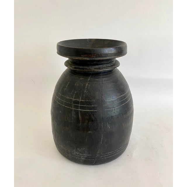 Hand-carved utilitarian wood vessel originally used for food storage with beautiful age and patina. A one of a kind...