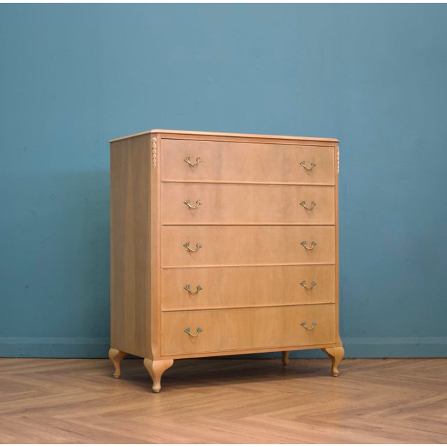 Vintage French Light Limed Chest of Drawers, 1950s For Sale - Image 8 of 8
