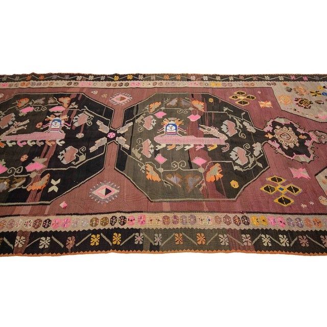 Vintage Turkish Kilim Rug For Sale - Image 4 of 7