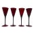 Modern Mouth Blown Ruby Red Wine Glasses - Set of Four For Sale