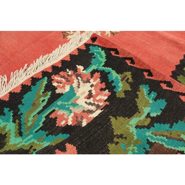 Mid 20th Century Vintage Turkish Rose Kilim Rug - 09'00 x 10'11 For Sale - Image 5 of 9