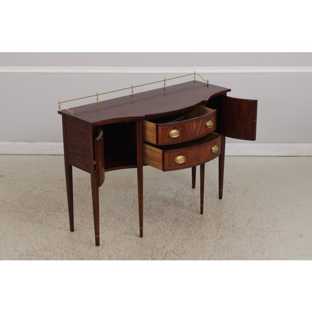 1990s Henkel Harris Mahogany Inlaid Sideboard Gallery For Sale - Image 5 of 17