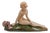 Alexandre Morlon, Sculpture of Nude Woman with Turtle Doves, 1920s-1940s, Ceramic For Sale