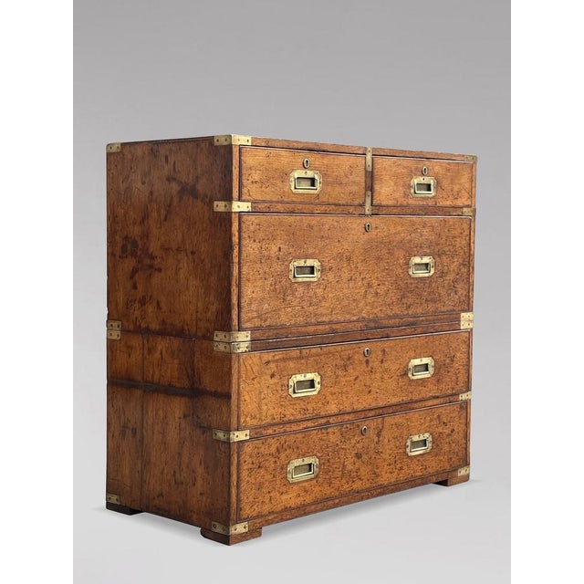 Military Campaign Chest of Drawers in Oak, 1840s For Sale - Image 13 of 18