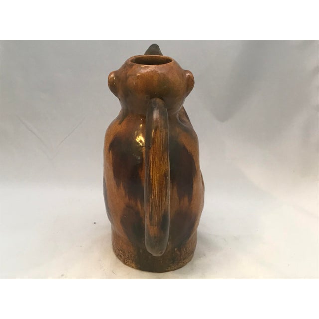 Antique Majolica brown spotted glaze figural monkey and snake teapot for your consideration. The teapot measures approx. 9...