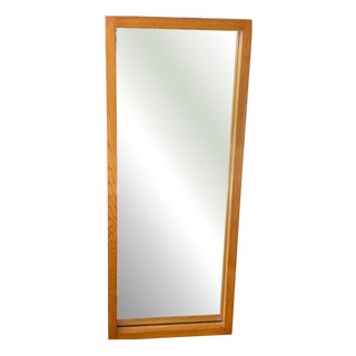 Modernist Mirror in Elm by Charlotte Perriand, France, 1950s For Sale
