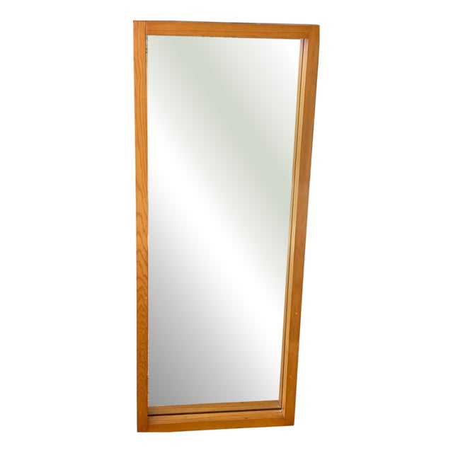Modernist Mirror in Elm by Charlotte Perriand, France, 1950s For Sale