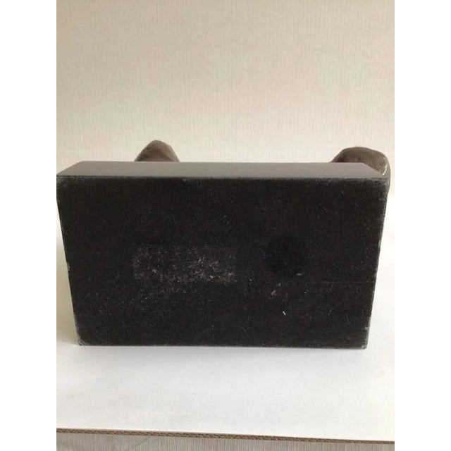 1970s Iron Male Nude Classical Sculpture On Polished Marble Base Polished Absolute Black granite base