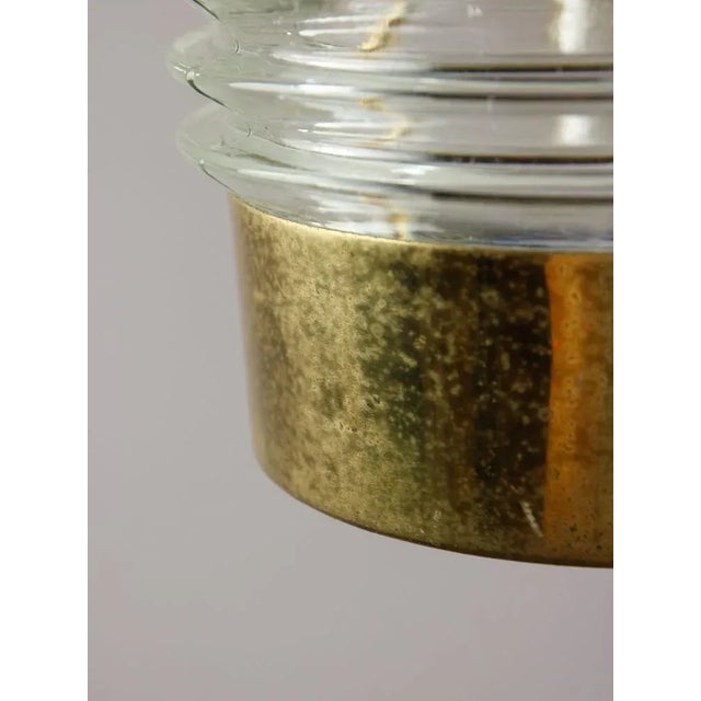 Vintage Italian Brass and Glass Lantern Pendant Lamp, 1960s For Sale - Image 6 of 18