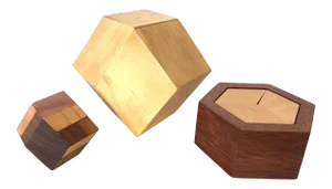 Mid-20th Century Vintage Handcrafted Wood Puzzle Boxes - Set of 3