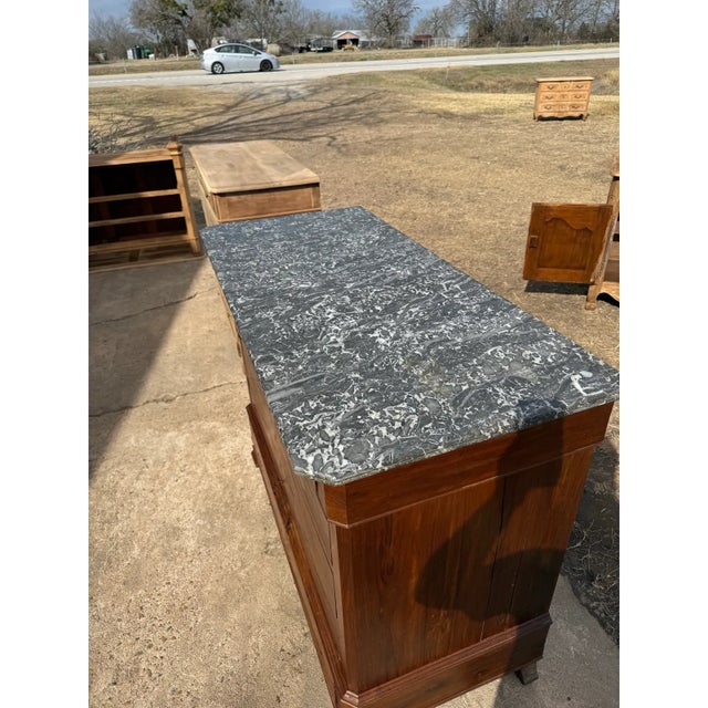 19th Century Louis Philippe Walnut Marble Top Chest of Drawer / Commodes For Sale - Image 4 of 11