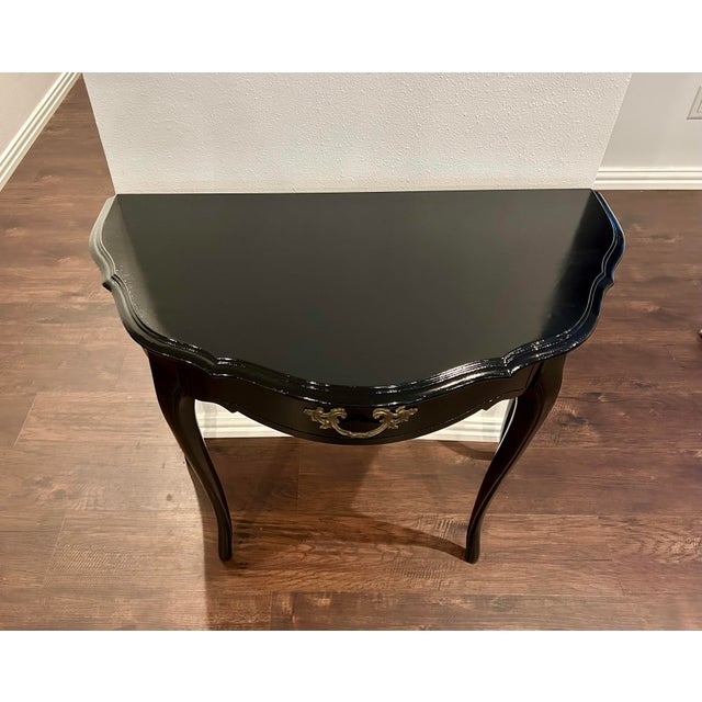 Mid 20th Century Imperial Demi-Lune Console Table For Sale In Dallas - Image 6 of 11