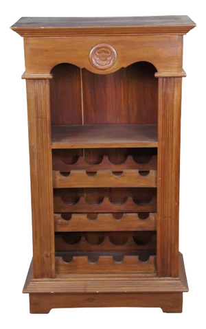 Traditional Mahogany 12 Bottle Wine Rack Holder Bar Cabinet Storage Stand