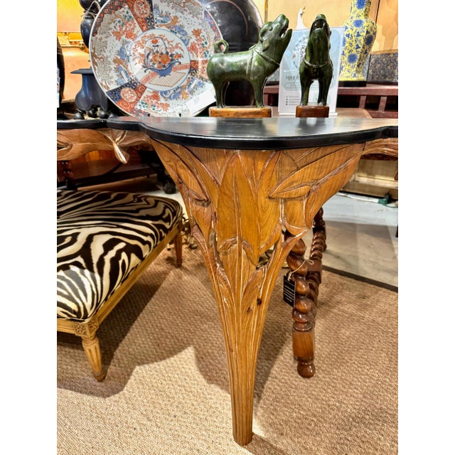 Pair Carved Wood Consoles in the Style of Serge Roche For Sale - Image 4 of 9