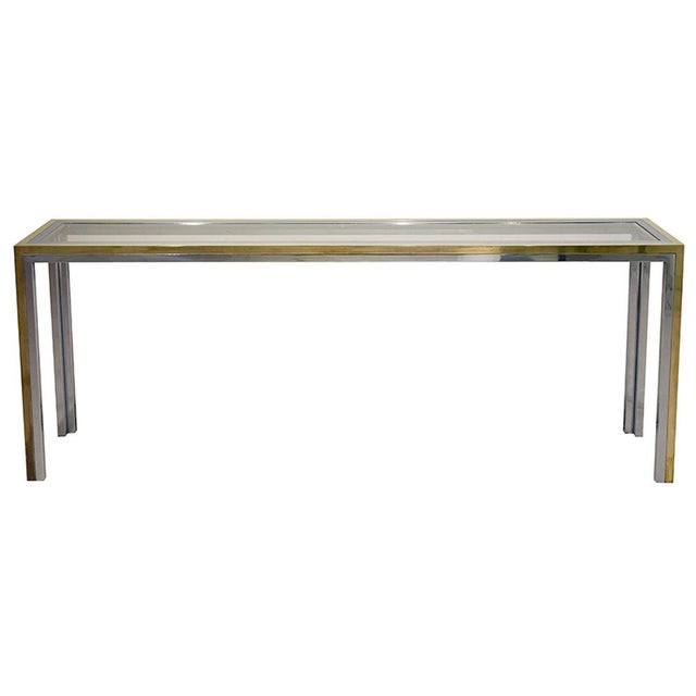 Italian Modern Console Table in Brass and Crystal by Nanda Vigo For Sale - Image 3 of 6