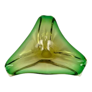 Mid-Century Atomic Italian Murano Green Art Glass Centerpiece Bowl