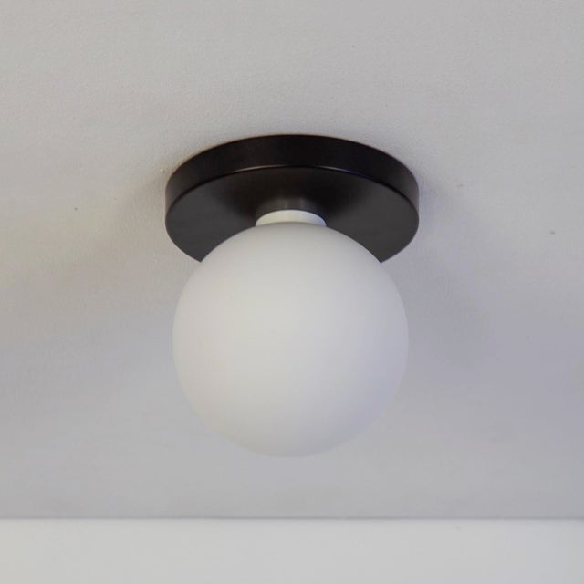 Globe Flush Mount Black, 5 Inch Glass Globe, by Research.Lighting, Modern, Minimal For Sale - Image 9 of 9