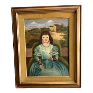 20Th Century Portrait of a Girl With Flower by Horacio Renteria Rocha