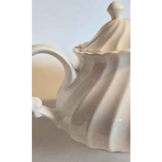 Vintage White Ironstone Teapot For Sale - Image 9 of 14