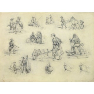 Traditional French Drawing - The Laborers For Sale