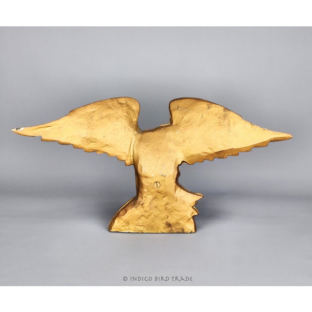 Early 20th Century Antique Gold Metal American Eagle Sculpture For Sale - Image 5 of 6